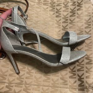 worthington silver sparkly heels